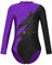iEFiEL Mädchen Metallic Turnanzug Langarm Gymnastikanzug Tanzbody Leotard mit Strass Glänzende Ballett Trikot Turnkleidung Tanzkostüm Wc Violett 122-128
