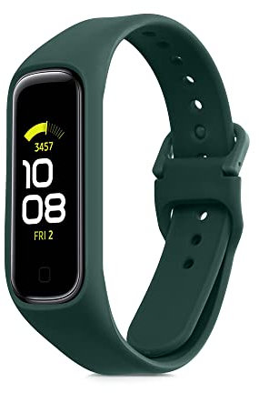 kwmobile Ersatzarmband kompatibel mit Samsung Galaxy Fit 2 Armband - Fitnesstracker Band aus Silikon in Dunkelgrün