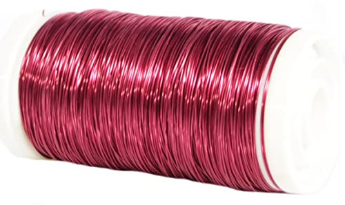 Decolackdraht 160m // Ø 0,3mm // 100g // Dekodraht Basteldraht Bindedraht Blumendraht // für Blumengestecke Dekokränze und ideal zum Basteln (Pink) Floristik Handwerk Bastelarbeiten