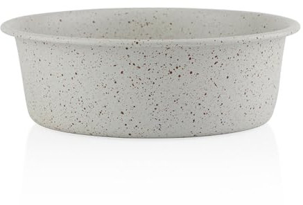 PAWPOURRI Off White Speckle Anti-Skid Stainless Steel Water and Food Feeding Bowl for Adult Dogs, Puppies, Cats | Stainless Steel | Anti-Skid | Easy to Clean Pet Feeder (Off White, 470 ML)