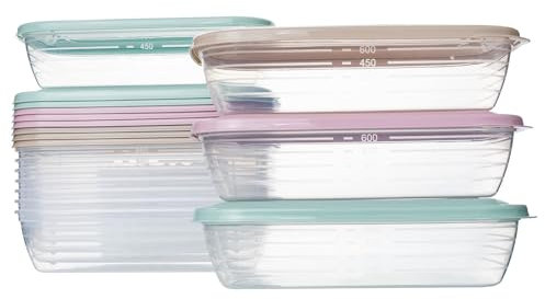 QILZO Pack de 12 Fiambreras de Alimentos 800ml Transparentes, Recipientes de plástico para comida, Sin BPA, Recipiente Apto para Microondas, Lavavajillas, Congelador, Recipientes con Tapa