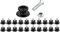 Lot de 20 boutons de bâche avec vis en acier inoxydable avec écrous ronds pour bâche de remorque, mur latéral, corde de crochet en plastique
