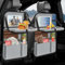 Oneyus Auto Organizer, 2 Stück Autositz Organizer Große Rückenlehnenschutz Auto Kinder Multifunktional Wasserdicht Rücksitz Organizer mit Klapptisch,Tablet Tasche und Viele Taschen-Grau Schwarz