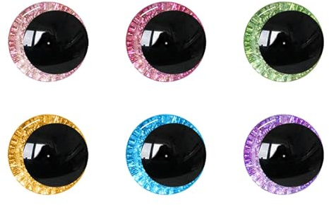 MUCUNNIA 96pcs 25mm Sicherheitsaugen für Häkeltiere mit Unterlegscheiben | Glitzer Sicherheitsaugen für Plüschtiere Marionette Plüschtier Teddyaugen Einfaches und Sicheres Anbringen Robuste