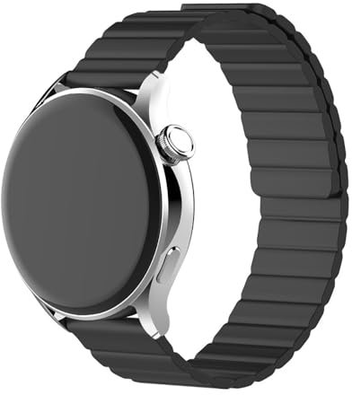 FiiMoo Ersatzarmband Kompatibel mit Garmin Venu Sq 2/Venu 2 Plus/Garmin Vivoactive 5/Forerunner 245/Forerunner 645 Armband, 20mm Magnetisch Uhrenarmband, [Verstellbare], Ersatz Magnetbänder-Schwarz