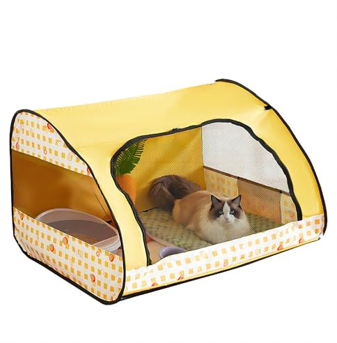 Parc pour Chien Intérieur,Parc Portable Pliable Multifonctionnel avec Fermeture éclair pour Utilisation en intérieur ou en extérieur (Jaune, Taille S, 1)