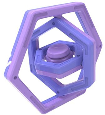 3D Flip Toy, Children's Fingertip Toy, Adult Decompression Toy, 3D Infinite Flip Fidget Spinner Fidget Toy Stress Anxiety Relief Fidget Sensory Toy (lila)