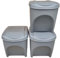 Stolmet Large Stackable Recycling Bins Set of 3x25L (Brand KrysGo) - Customizable Lids with Recycling Stickers - Waste Sorting for Home, Kitchen, Office (Grey + Grey)