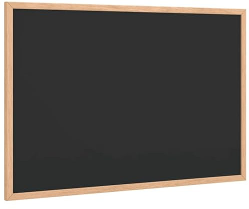 vidaXL Kreidetafel mit massivem Kiefernholzrahmen Schwarz 60x40 cm, Tafel, Kreidetafel für Wand, Schreibtafel für Büro, Küchentafel