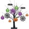 Valery Madelyn 40cm Halloween Deko Künstlichen Baum mit 12 Kugeln, schwarz Baum Deko mit LED Lichtern, Halloween Deko für Tisch Fenster