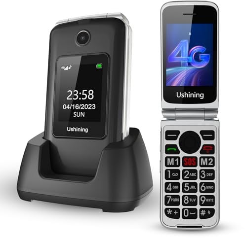 uleway 4G Senior Mobile Phone Flip Phone Unlocked Easy to Use Big Button Cell Phone with Large Display Loud Sound SOS Emergency Button Long Battery Life for Elderly