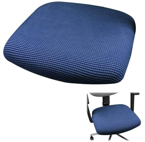 Jesiah Office Chair Cover, Stretch Seat Covers Spandex Chair Slipcover Gaming Chair Cover Elastic Washable Removable Seat Protector for Universal Rotating Chair Protectors (Blue)