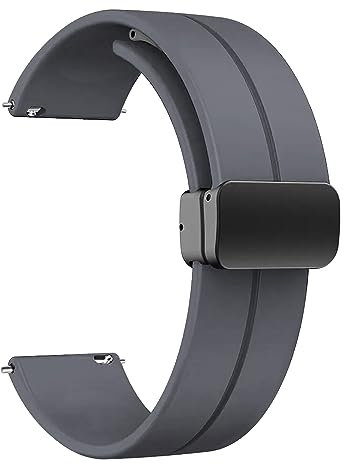ONE ECHELON Cinturino di ricambio a sgancio rapido compatibile con Fossil Q Marshal, cinturino di ricambio con fibbia regolabile (grigio)