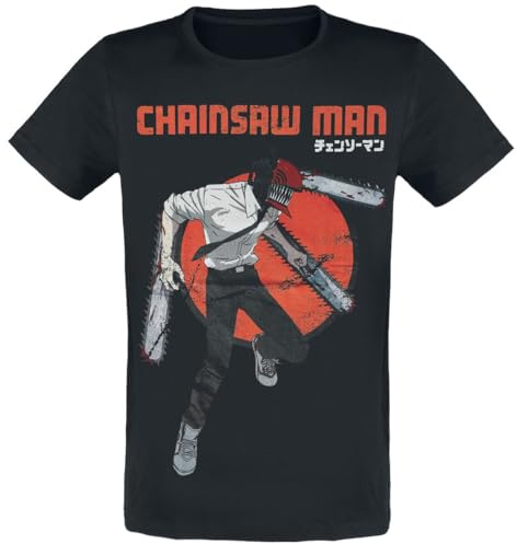 Chainsaw Man Attack Fashion Men's Short-Sleeved T-Shirt Black Regular/Regular Fit, Black, XL