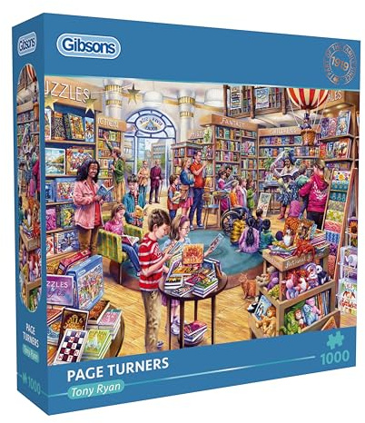 Gibsons Page Turners 1000 Piece Jigsaw Puzzle for Adults & Teens – Vibrant Bookstore Scene – Eco-Friendly Puzzle Made from 100% Recycled Board for Puzzle Enthusiasts