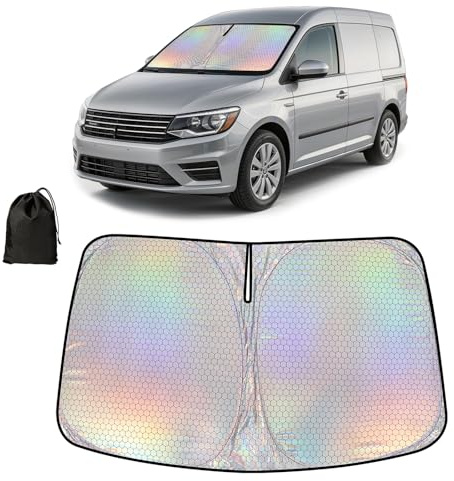 Sonnenschutz Auto Frontscheibe für VW Caddy Innen - Faltbar Vorne UV-Schutz | XCBYT,Perfekte Passform,Windschutzscheibe Verdunkelung,Camper Zubehör,einfache Montage