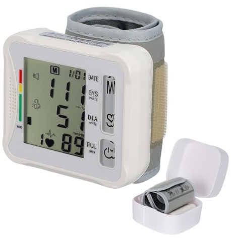 BESTYASH Blutdruckmessgerät Digital Handgelenk mit LCD Display und Schlafmodus aus ABS weiß für Haushalt und Erwachsene