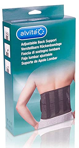 Alvita Fascia Di Sostegno Lombare Colore Nero Taglia 1 (80-100 cm)