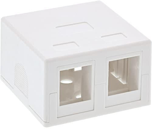 InLine 76202B Surface-Mounted Junction Box for 2x Keystone RJ45 Sockets, White