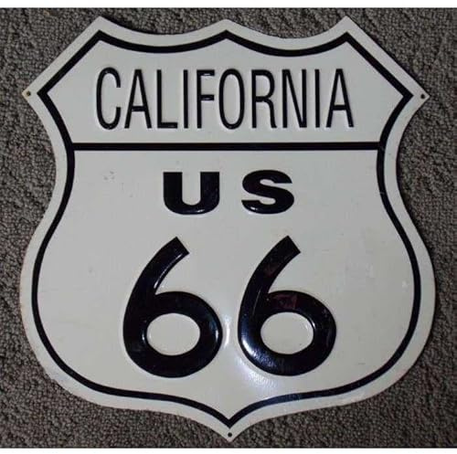 hotrodspirit - Plaque Route 66 Blason California tole publicitaire USA loft