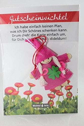 JoJo, Wichtel Arts, J023-065, Gutscheinwichtel, Filz, 8cm, pink