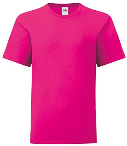 Fruit of the Loom Kids Iconic T-Shirt Größe 104-164, Farbe:Fuchsia, Größe:140