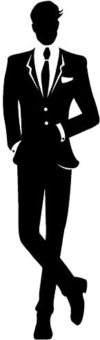 Panneau WC Gentleman autocollant homme noir M