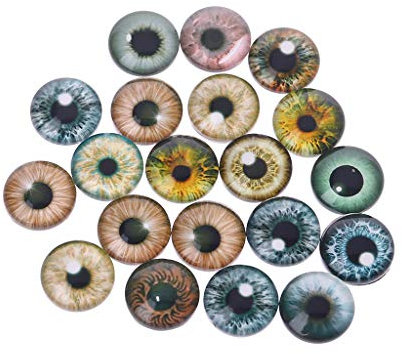 20Pcs Round Glass Dragon Eye Glass Doll Eyes Animal DIY Crafts Eyeballs for Dinosaur Eye Accessories Jewelry Making Handmade 8mm/12mm/18mm