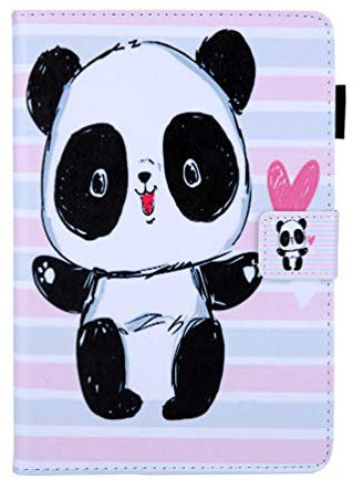 AIFILLE Compatible with iPad Mini 5/4/3/2/1 7.9 inch Cover Protector for Girls Kids Animal Cute Baby Panda Pattern Premium PU Leather Wallet Flip Notebook Kickstand Case Shockproof Silicone Bumper