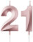 BBTO 21st Birthday Candles Cake Numeral Candles Happy Birthday Cake Topper Decoration for Birthday Party Wedding Anniversary Celebration Supplies, Rose Gold,5 centimeters