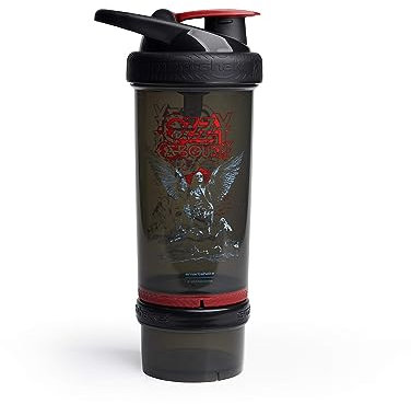 Smartshake Revive Ozzy Osbourne Protein Shaker Bottle With Storage – 750ml Protein Shake Bottles Ozzy Osbourne Merchandise Gift Shaker Cup, Guitar Gifts for Men, Rock Band Collection