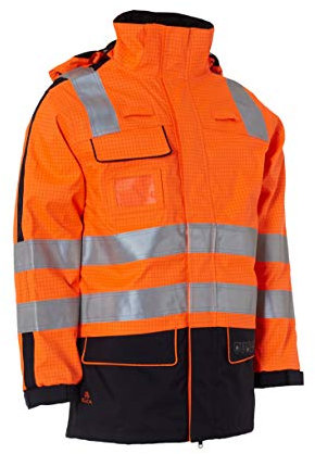Elka SecureTech Multinorm Jacke, Fluoreszierendes Orange/Marineblau, 3 XL
