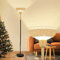 Depuley Lampadaire LED moderne en rotin avec interrupteur à pied, douille E27 max. 60 W, noir, lampadaire pour salon, chambre à coucher, bureau (ampoule incluse)