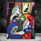 Frau mit Buch von Picasso Leinwand Gemälde an der Wand Kunst Poster und Drucke Surrealismus Kunst Leinwand Bilder 80x110cm(32x43in) mit Rahmen