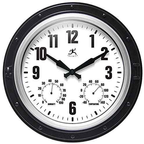 Infinity Instruments Forecaster Innen-/Außenwanduhr, Thermometer