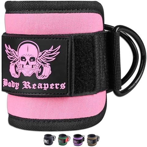Body Reapers Workout Ankle Straps for Cable Machine Women, Ankle Cuff Cable Attachment, Ankle Clips for Cable Machine, Glute Kick Back Ankle Straps, Glute Workout, Lower Body Exercises - Pair