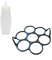 patisse 719233 – Set Moule à 7 blinis/mini crêpes/pancakes simultanés, silicone Starflex noir, Ø 7cm avec flacon verseur gradué 350ml