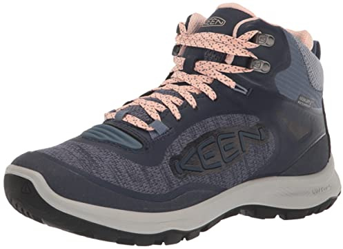 KEEN Terradora Flex Mid Wasserdichte Wanderstiefel für Damen, Vintage Indigo Peachy Keen, 39.5 EU