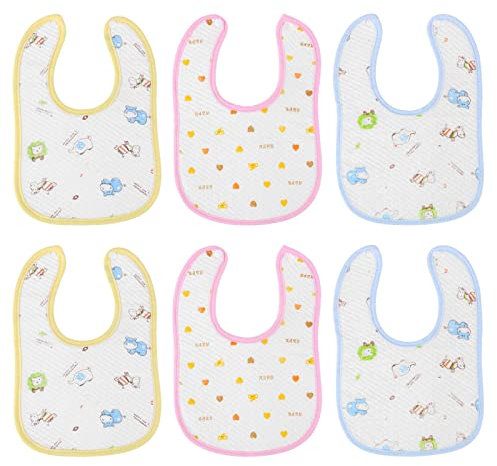 Vicloon Baby Lätzchen, 6 Stück lätzchen mit Druckknopf, Weiche & Absorbierende Musselin,Kleinkind Babylätzchen,​Unisex sabberlätzchen Baby