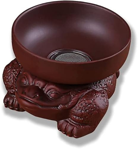Handgefertigtes Tee-Leckregal, lila chinesische Yixing-Kröte Teebereiter, Zisha Kung Fu Tee Haustier Keramik lila Teesieb, Tee-Set Zubehör (lila)