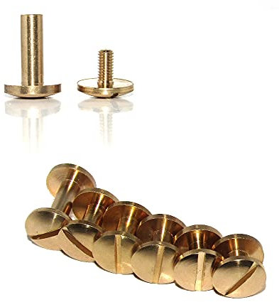 25 Sets 10mm×20mm Gürtelschraube, Lederschraube, Handwerksschraube, Messing Nieten, Chicago Nagel, Stud Bag Nagel, Bogenkopf, Hohlniet