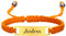 Personalised Child Name Bracelet - Handmade Braided Custom Name Bar ID Plate Bracelet for Children Toddler from Mom, Engraved Kid Name for Daughter Son, New Born Baby Birthday Gift, Orange Rope