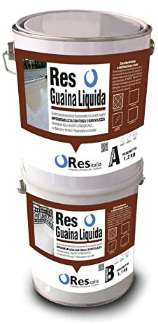 Pintura para techos, impermeable, funda bicomponente A+B 2,3 kg, 15 m², 1 capa roja