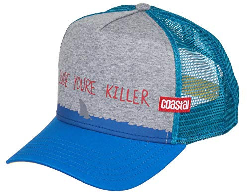Capspin Killer Dude Trucker Cap Basecap Hai Flosse Meer Grau Blau mit exklusivem Aufkleber - One-Size