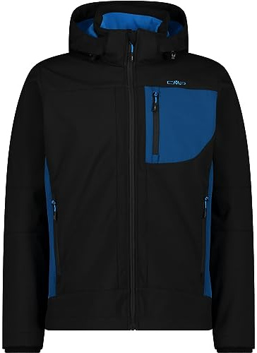 CMP - Herrenjacke mit Kapuze und Reißverschluss, Schwarz-Benzin, 48