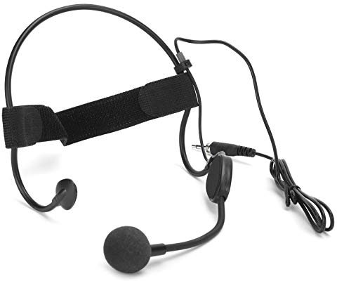 Condenser Microphone, Portable Headset Microphone with 3.5mm Male Screw Thread Plug/Wind Protection/Voice Pickup for Stage/Churches/Lecturers