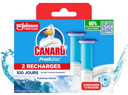 Canard Fresh Disc Marine 2 Recharges | Recharges Fresh Disc offrant une durée jusqu'à 3 fois supérieure à un bloc WC classique