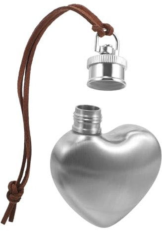 Petaca Para Licor Olla De Vino De Corazón Matraz Llavero Contenedor Ollas Frascos De Viaje Frasco De Vino Matraz Para Vino Hombre Espejo Degradado Prueba De Fugas Acero Inoxidable