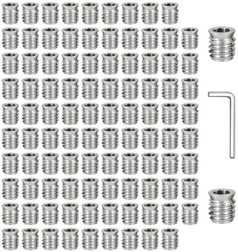 Vueinrg 100 Piezas Tuercas Hexagonales M6 15mm Tuerca de Inserción Cabeza Plana Inserción de Rosca Tuercas de Insertos Roscados Remache Casquillo Hexagonal para Muebles Madera