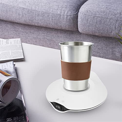 Akozon Usb Power Office Home Cold Hot Dual Purpose Coaster Coffee Cup Insulated Pad Mat, Bed Warmer Beer Heater Car (White)